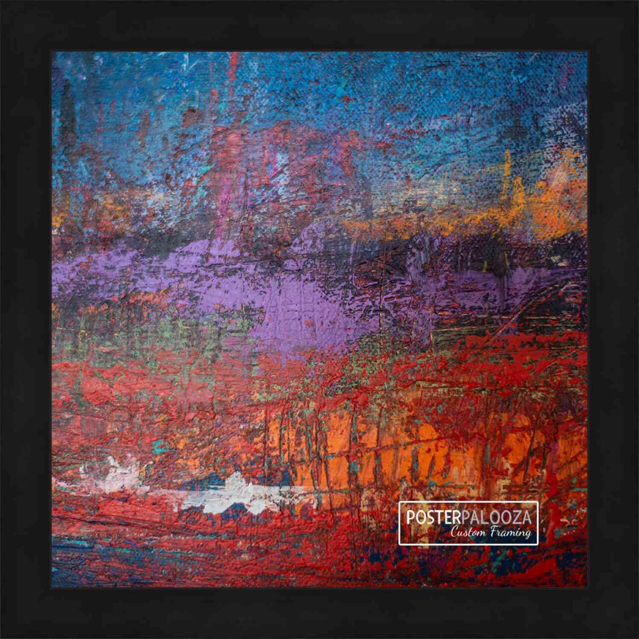 Square Flat Black Picture Frame - UV Acrylic, Foam Board Backing, Hanging Hardware